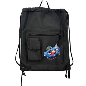 Disney Drawstring Backpack Unisex OS Black Sorcerer Mickey Magic Lives Cinch Bag